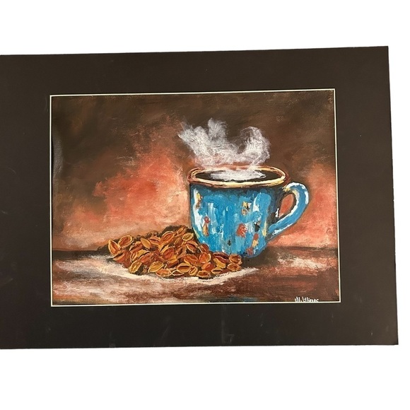 Original Acrylic’s on Canvas Sheet Cup of Steamy Joe - Picture 1 of 12